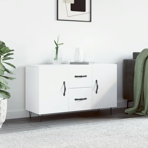 Buffet blanc 100x36x60 cm bois d'ingénierie