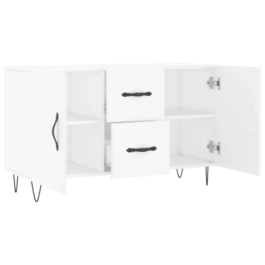 Buffet blanc 100x36x60 cm bois d'ingénierie - 5