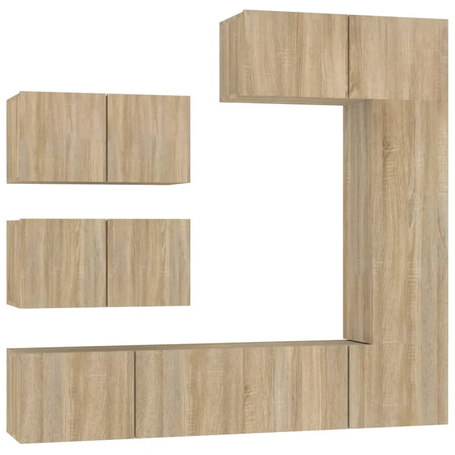 Ensemble de meubles TV 6 pcs Chêne sonoma Bois d'ingénierie - 2