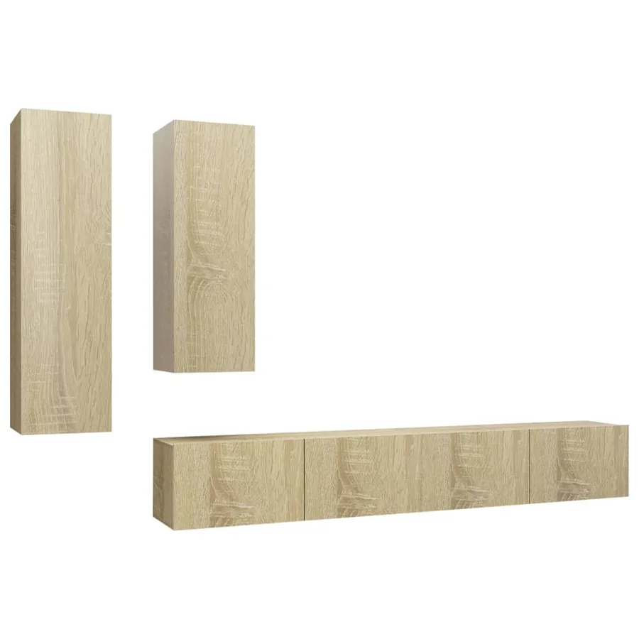 Ensemble de meubles TV 4 pcs Chêne sonoma Bois d'ingénierie - 2
