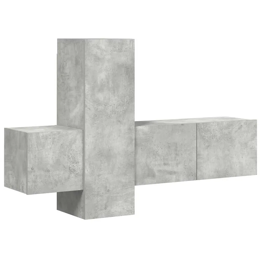Ensemble de meubles TV 3 pcs Gris béton Bois d'ingénierie - 2
