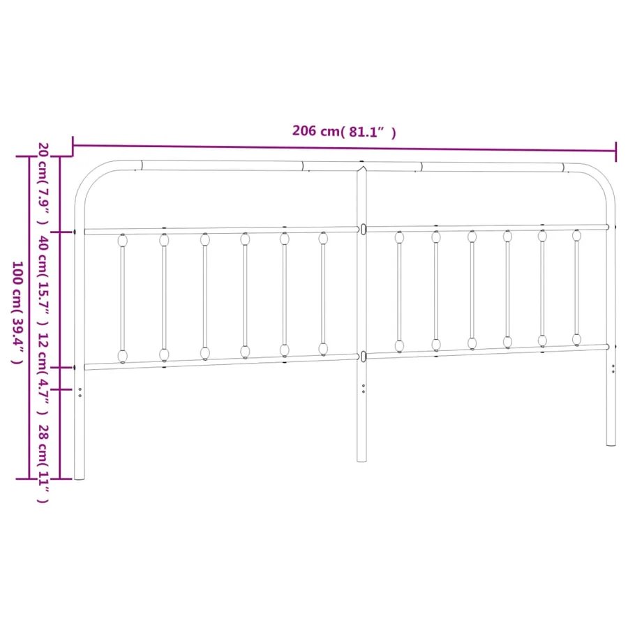 Tête de lit de remplacement métal blanc 200 cm - 7