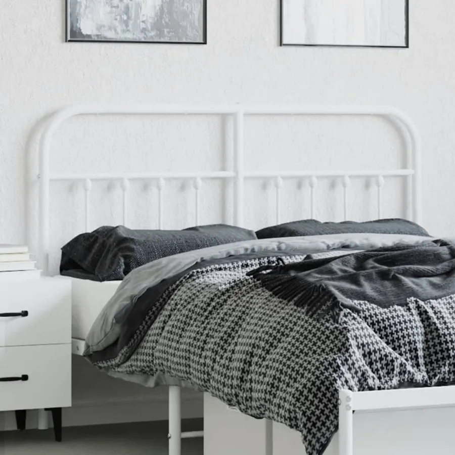 Tête de lit de remplacement métal blanc 135 cm - 3