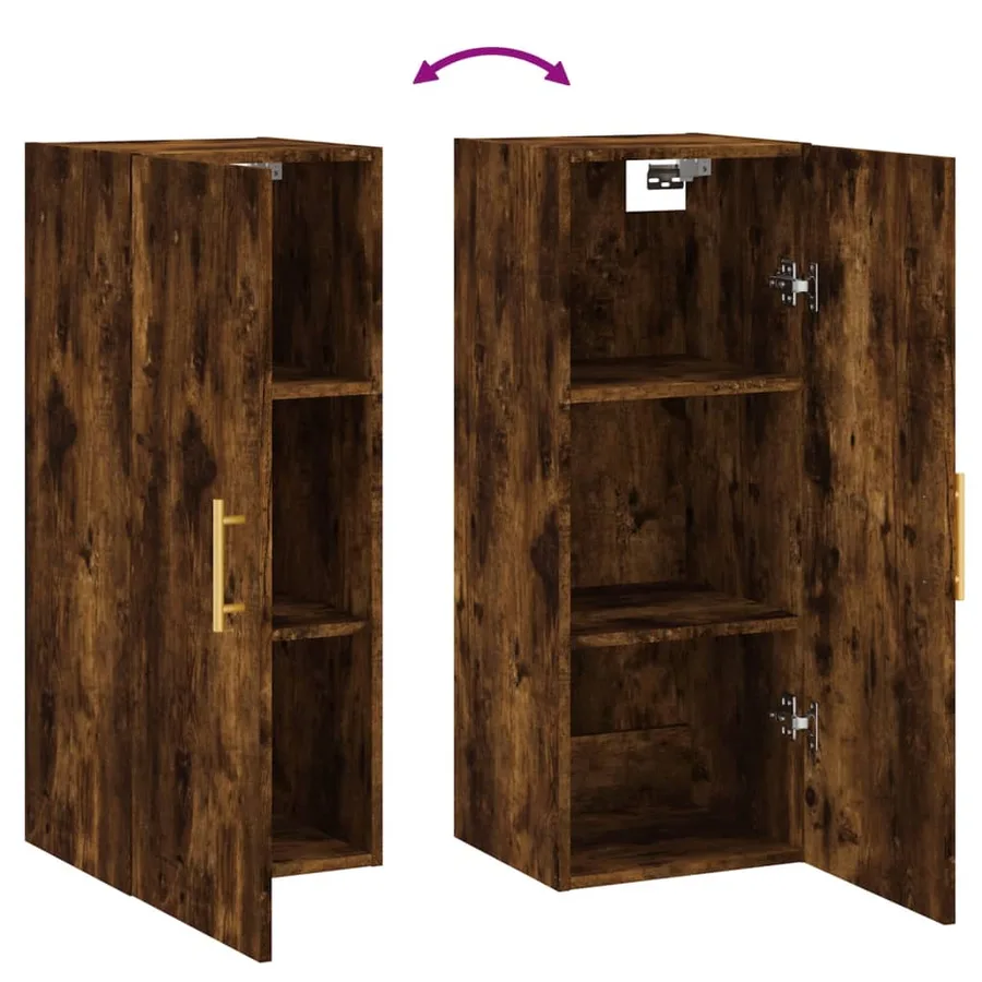 Armoire murale chêne fumé 34,5x34x90 cm - 10