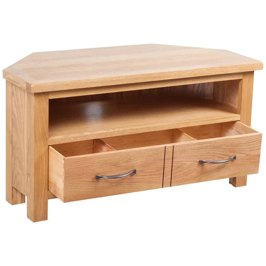Meuble TV avec tiroir 88 x 42 x 46 cm Bois de chêne solide - 3
