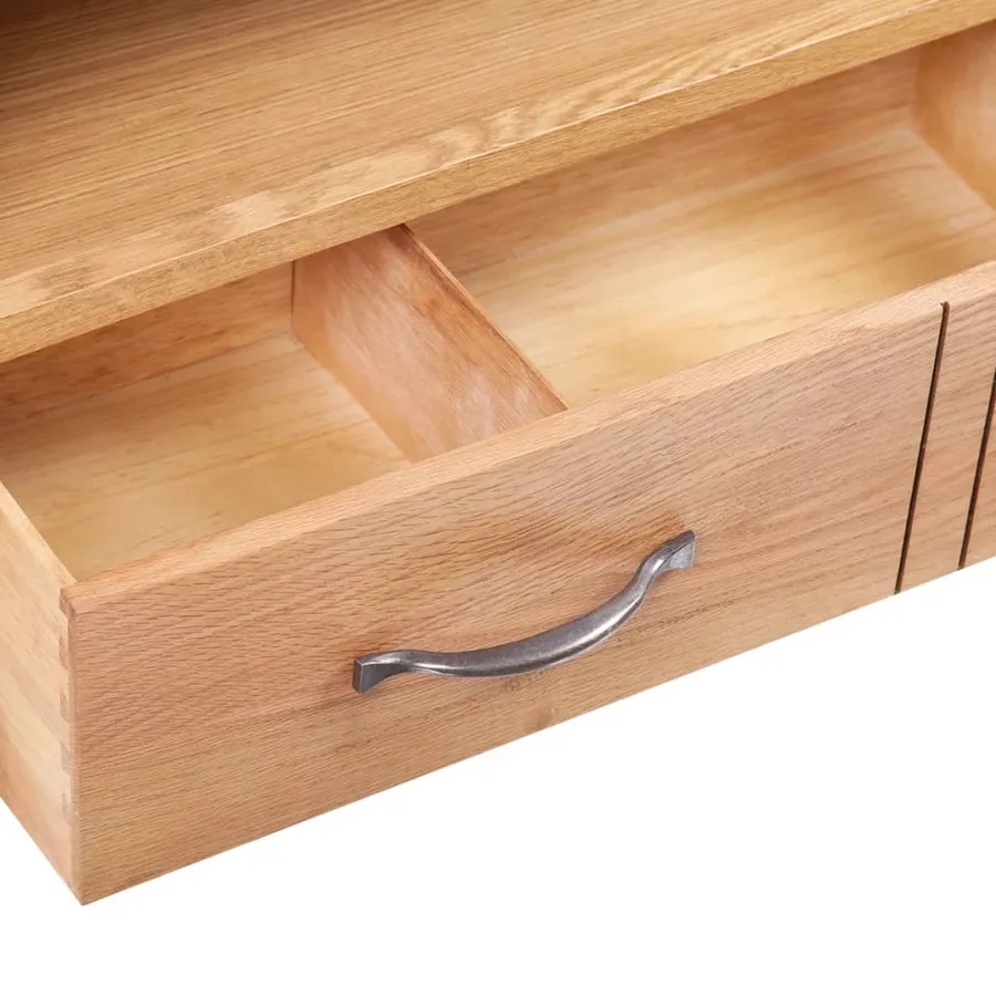 Meuble TV avec tiroir 88 x 42 x 46 cm Bois de chêne solide - 4