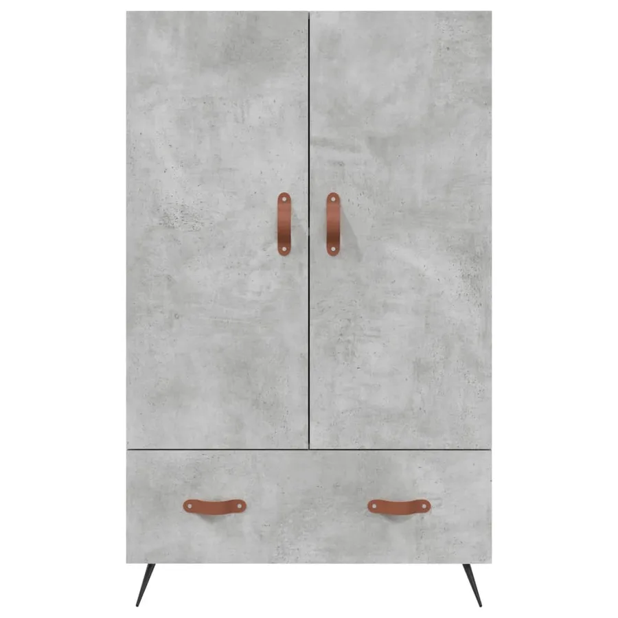 Buffet haut gris béton 69,5x31x115 cm bois d'ingénierie - 6