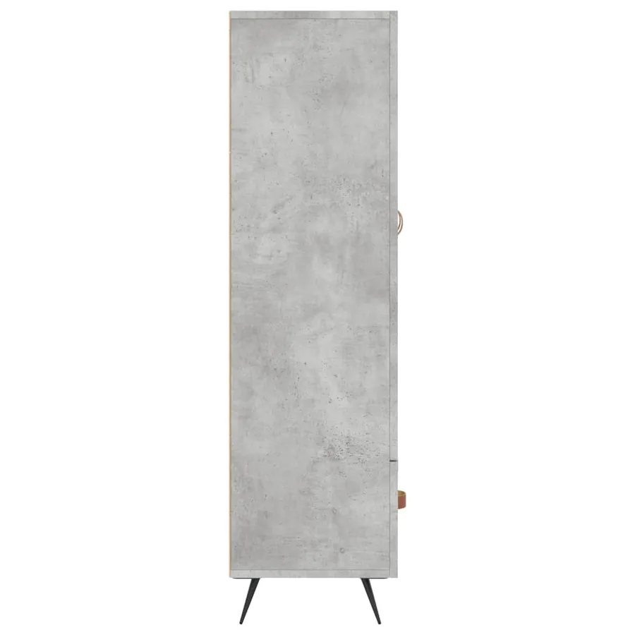 Buffet haut gris béton 69,5x31x115 cm bois d'ingénierie - 7
