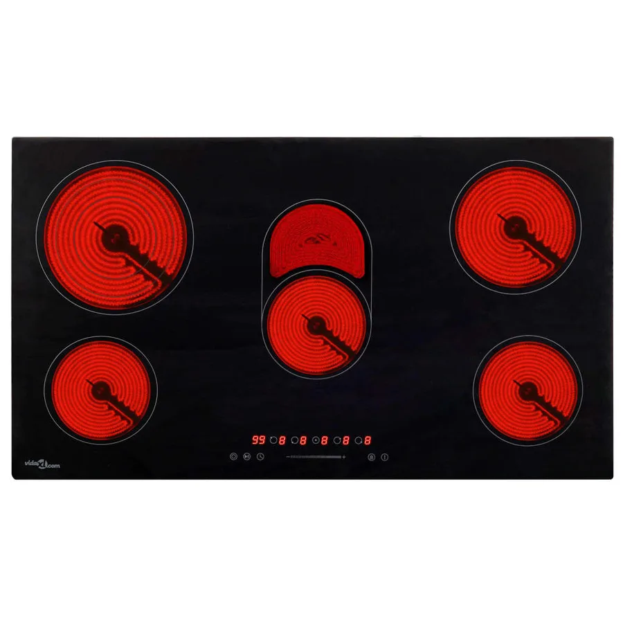 Plaque de cuisson Céramique 5 brûleurs Contrôle tactile 8500 W - 2