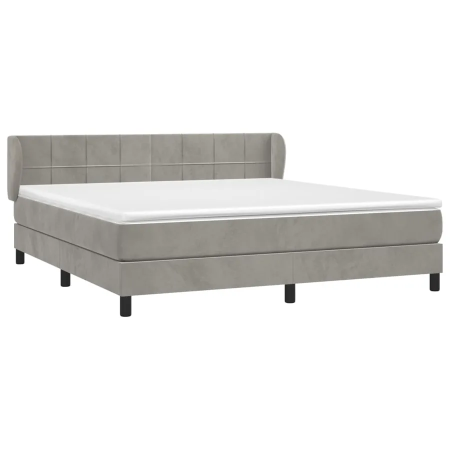 Sommier à lattes de lit et matelas Gris clair 160x200cm Velours - 3