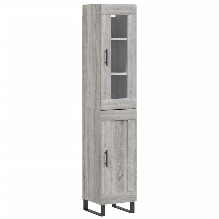 Buffet haut Sonoma gris 34,5x34x180 cm Bois d'ingénierie - 2