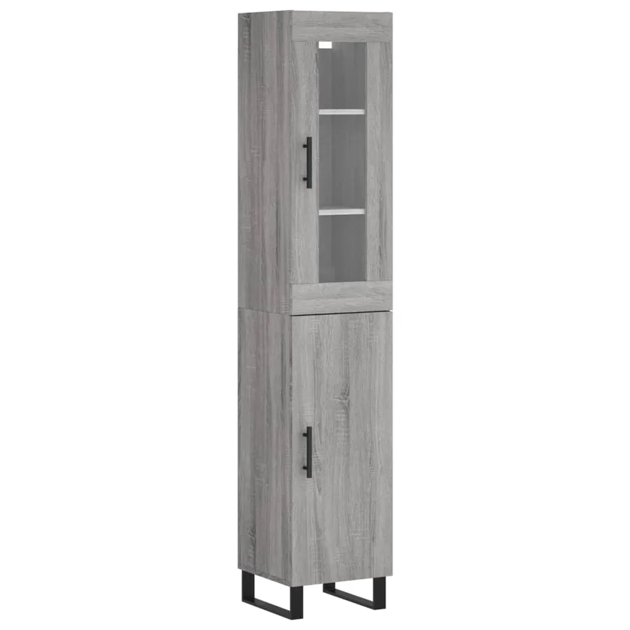Buffet haut Sonoma gris 34,5x34x180 cm Bois d'ingénierie - 2