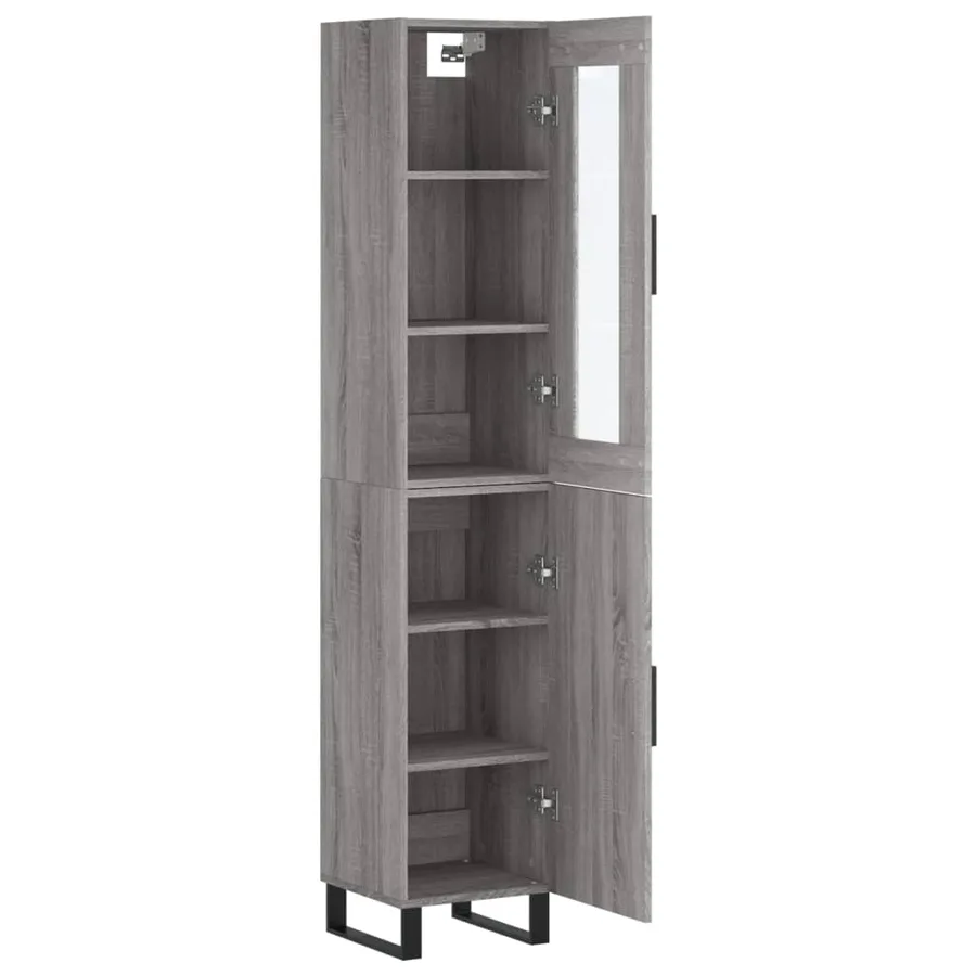 Buffet haut Sonoma gris 34,5x34x180 cm Bois d'ingénierie - 4