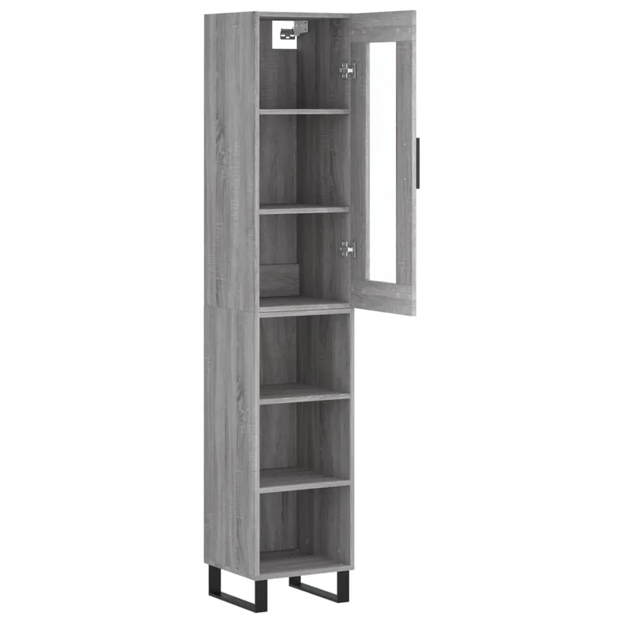 Buffet haut Sonoma gris 34,5x34x180 cm Bois d'ingénierie - 4