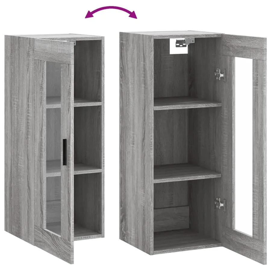 Armoire murale sonoma gris 34,5x34x90 cm - 10