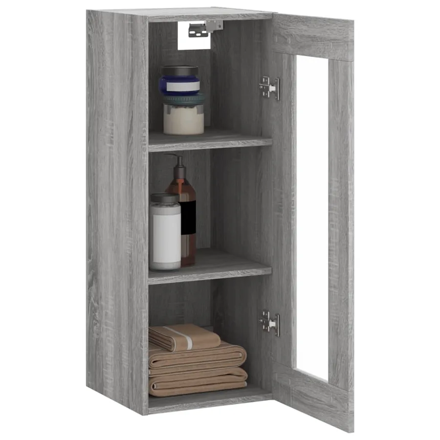 Armoire murale sonoma gris 34,5x34x90 cm - 5