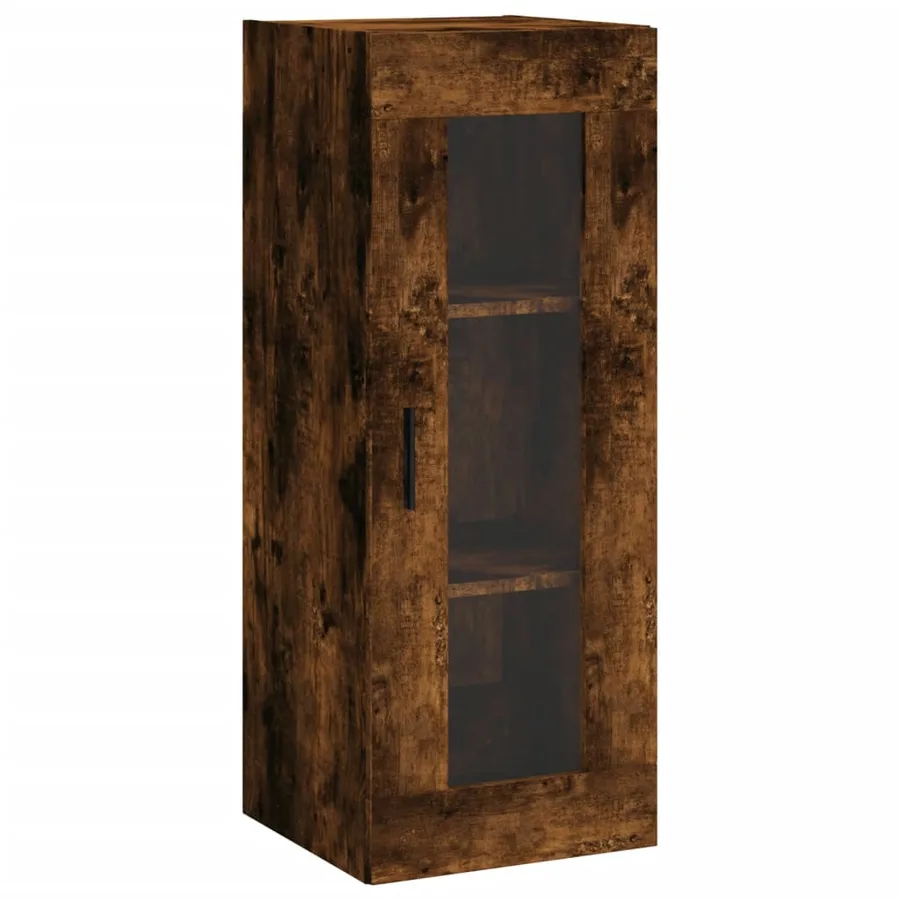 Buffet haut Chêne fumé 34,5x34x180 cm Bois d'ingénierie - 7