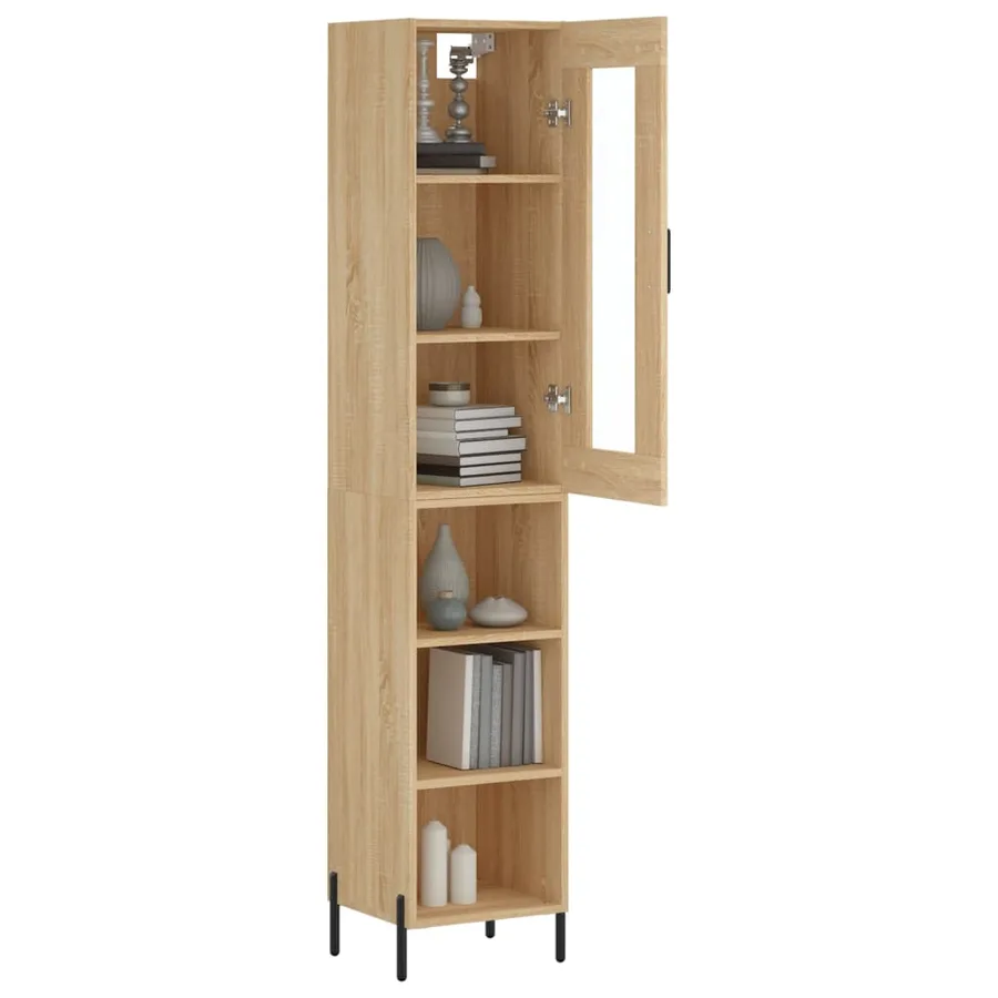 Buffet haut Chêne sonoma 34,5x34x180 cm Bois d'ingénierie - 11
