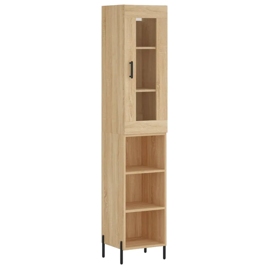 Buffet haut Chêne sonoma 34,5x34x180 cm Bois d'ingénierie - 2