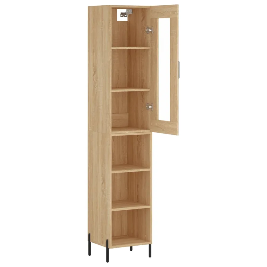 Buffet haut Chêne sonoma 34,5x34x180 cm Bois d'ingénierie - 3