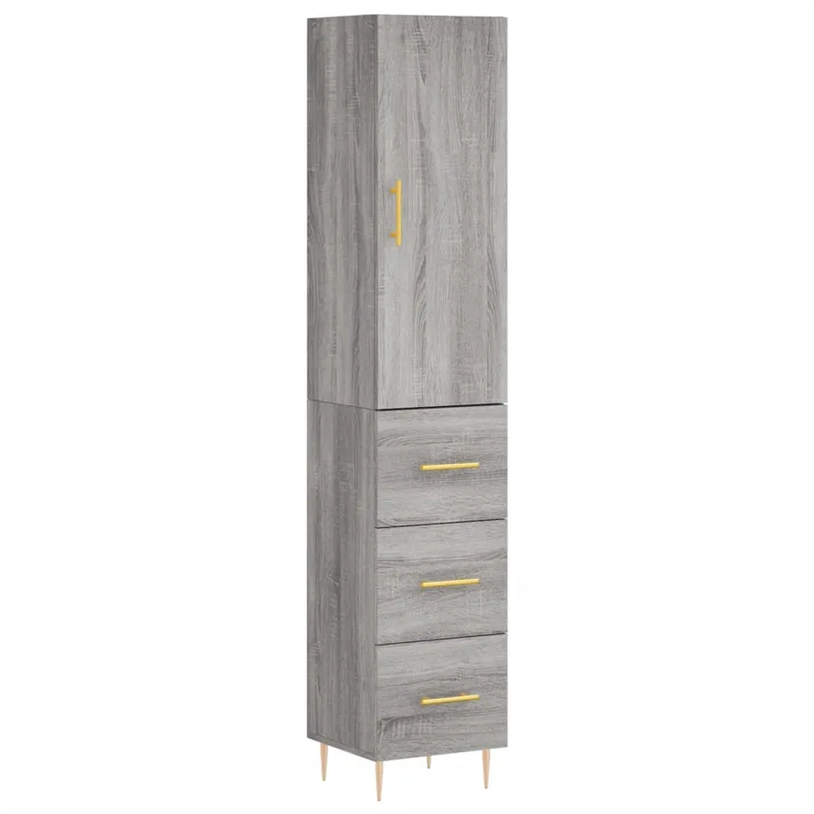 Buffet haut Sonoma gris 34,5x34x180 cm Bois d'ingénierie - 2