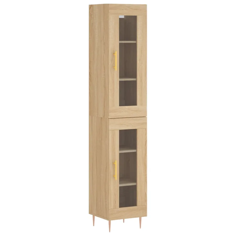 Buffet haut Chêne sonoma 34,5x34x180 cm Bois d'ingénierie - 2