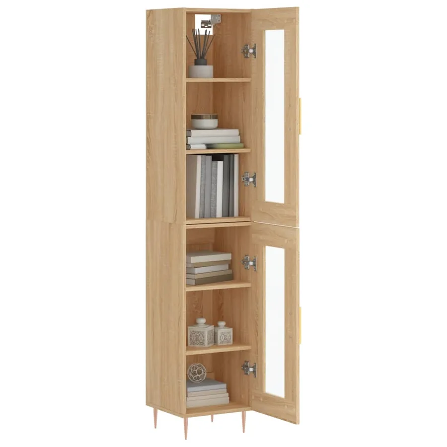 Buffet haut Chêne sonoma 34,5x34x180 cm Bois d'ingénierie - 3