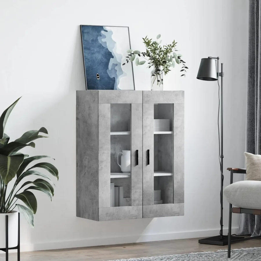 Armoire murale gris béton 69,5x34x90 cm - 3