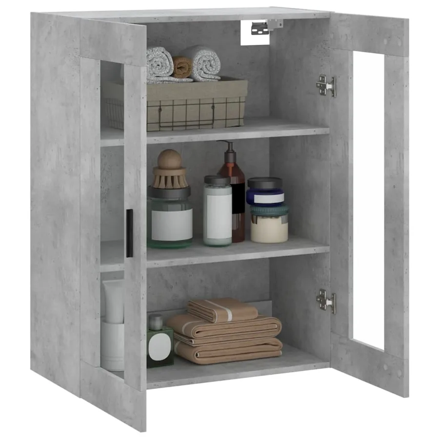 Armoire murale gris béton 69,5x34x90 cm - 5