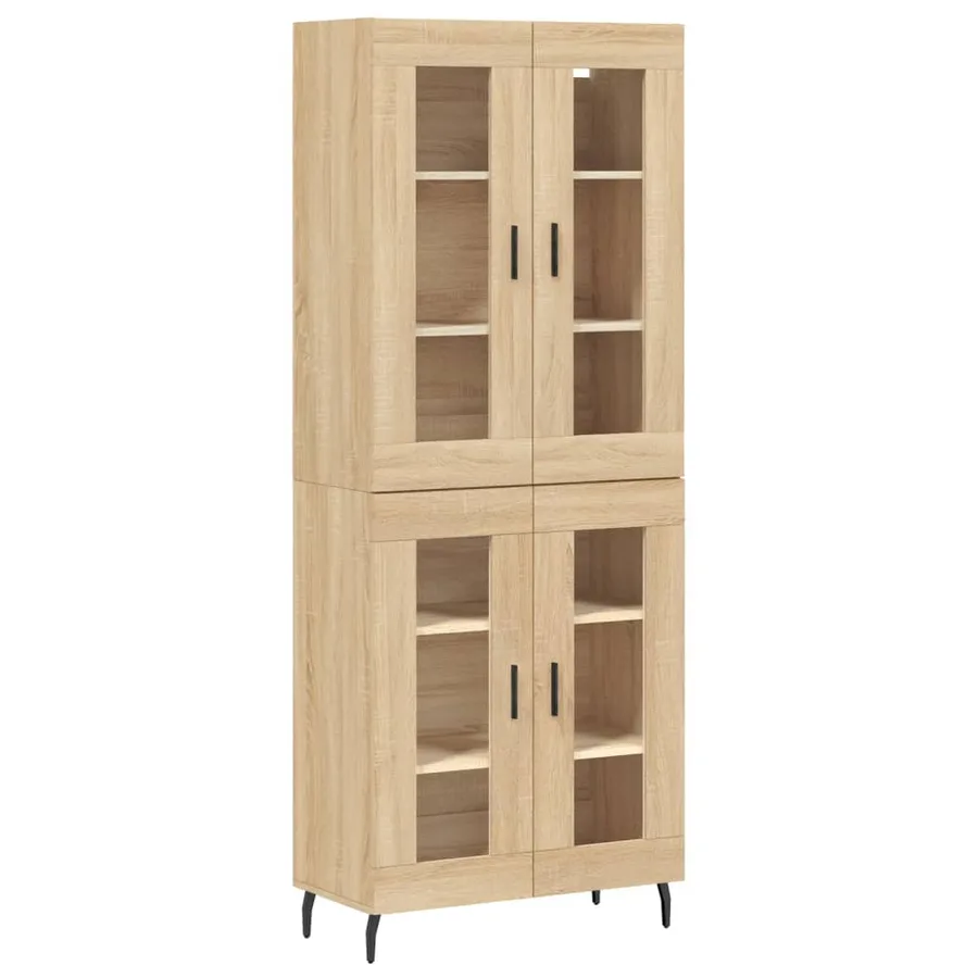 Buffet haut Chêne sonoma 69,5x34x180 cm Bois d'ingénierie - 2