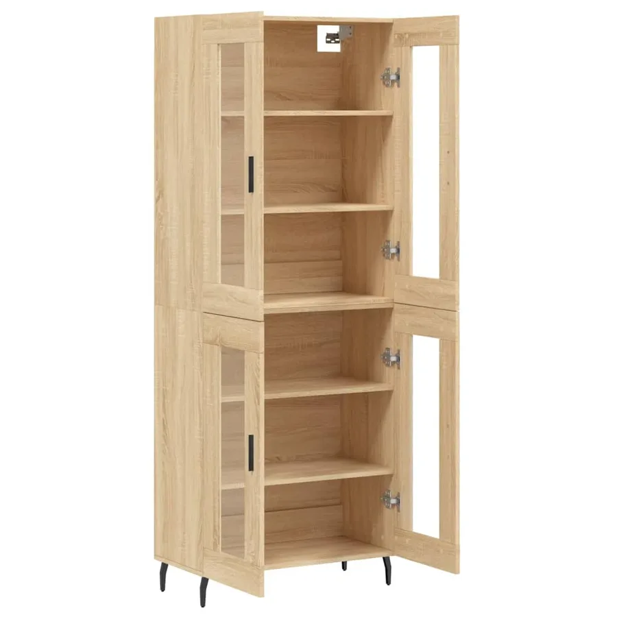 Buffet haut Chêne sonoma 69,5x34x180 cm Bois d'ingénierie - 4