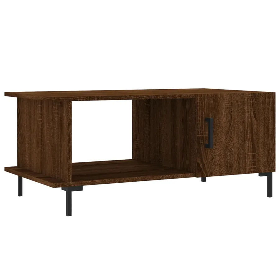 Table basse chêne marron 90x50x40 cm bois d'ingénierie - 2