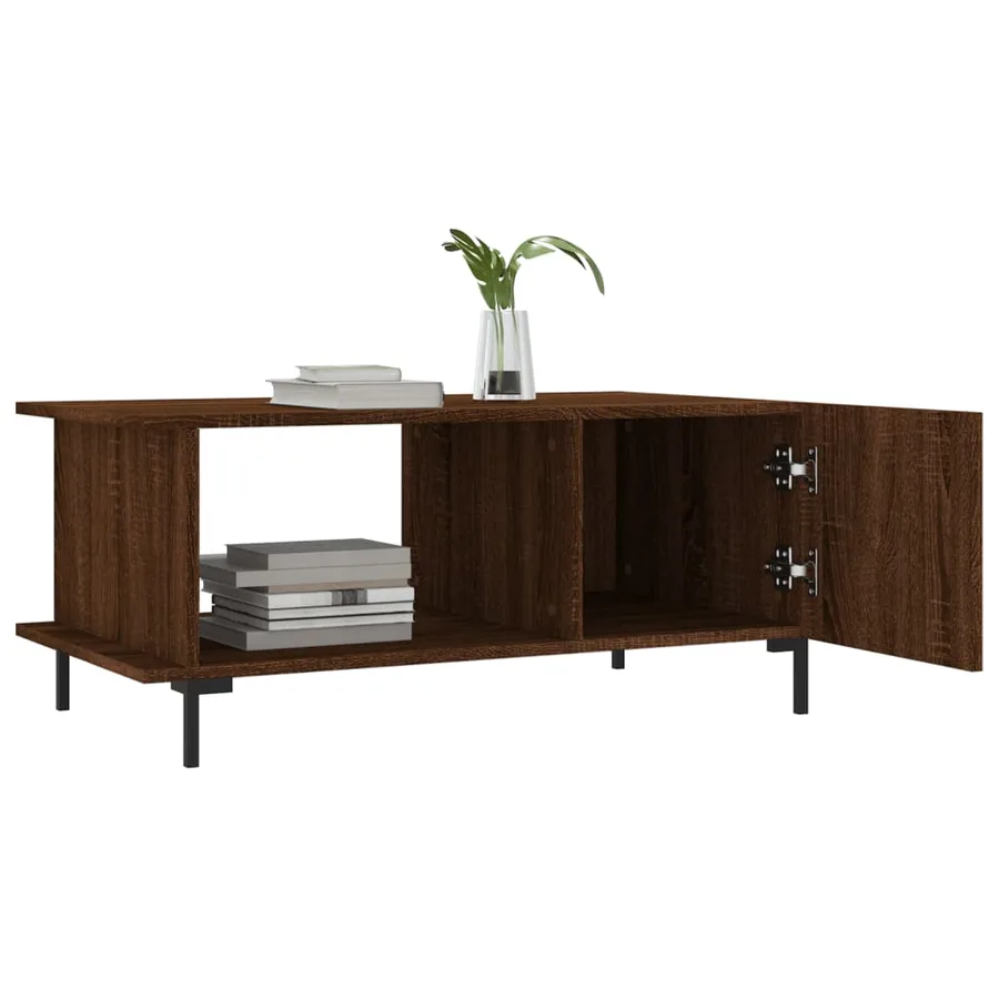 Table basse chêne marron 90x50x40 cm bois d'ingénierie - 4