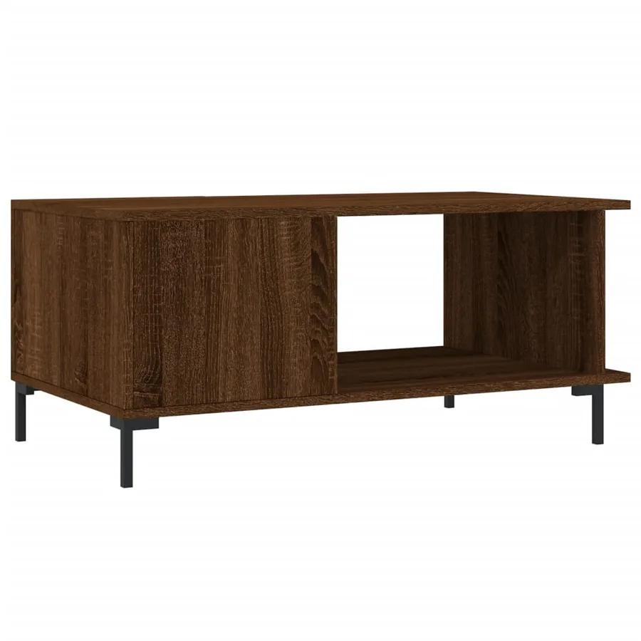 Table basse chêne marron 90x50x40 cm bois d'ingénierie - 8