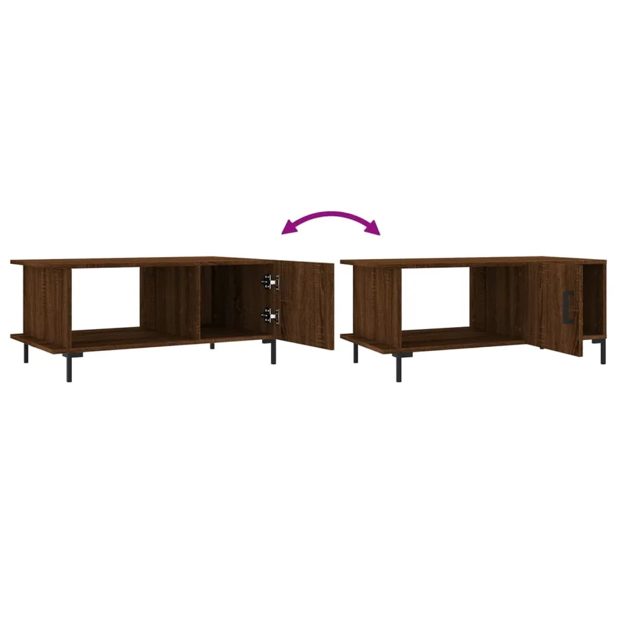 Table basse chêne marron 90x50x40 cm bois d'ingénierie - 9