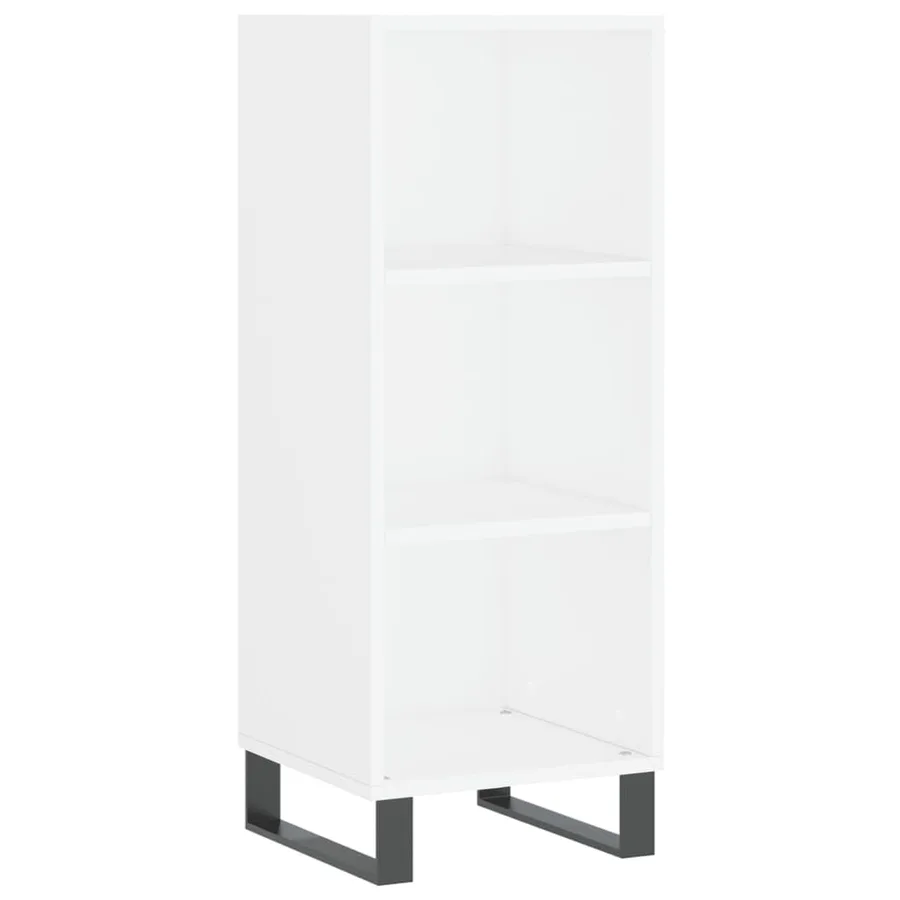 Buffet haut Blanc 34,5x34x180 cm Bois d'ingénierie - 7