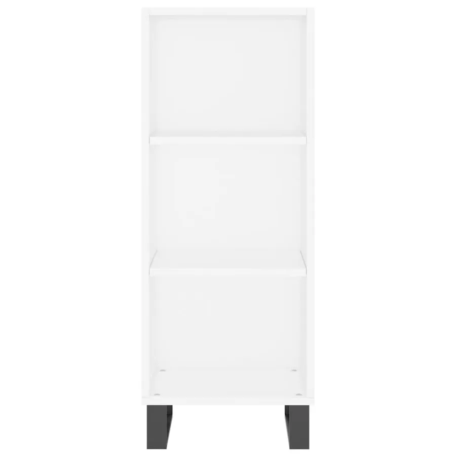 Buffet haut Blanc 34,5x34x180 cm Bois d'ingénierie - 8
