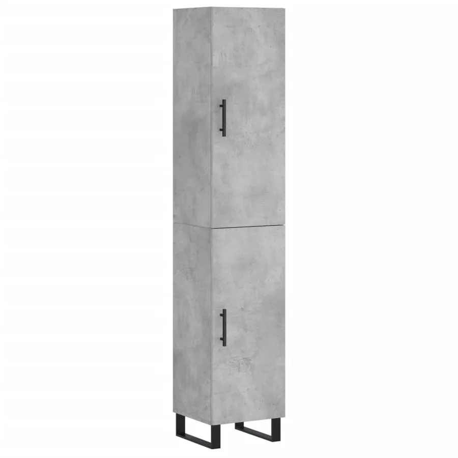 Buffet haut Gris béton 34,5x34x180 cm Bois d'ingénierie - 2
