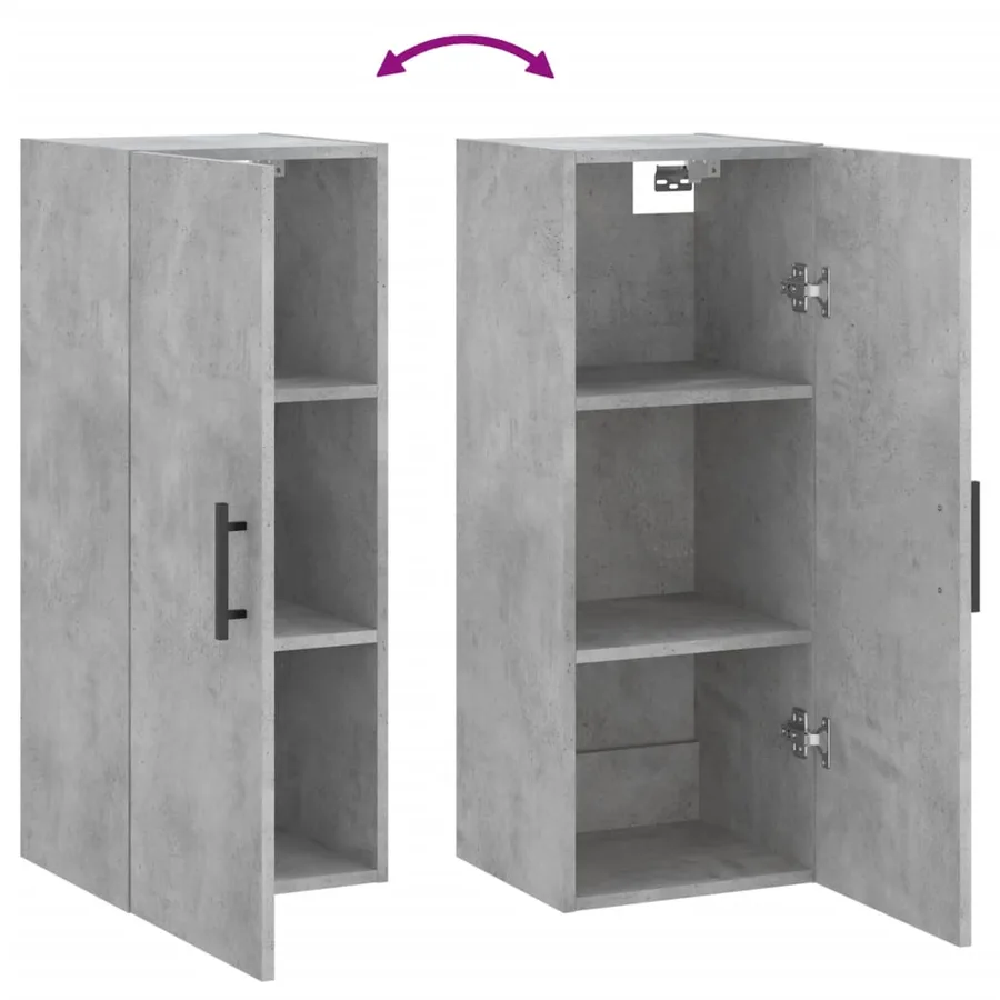 Armoire murale gris béton 34,5x34x90 cm - 10
