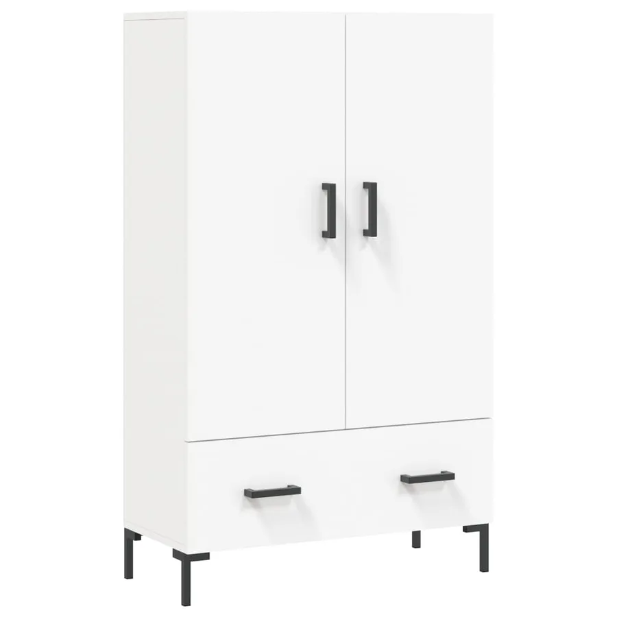 Buffet haut blanc 69,5x31x115 cm bois d'ingénierie - 2