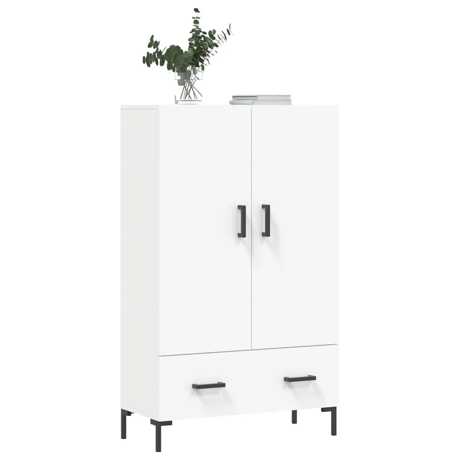 Buffet haut blanc 69,5x31x115 cm bois d'ingénierie - 3