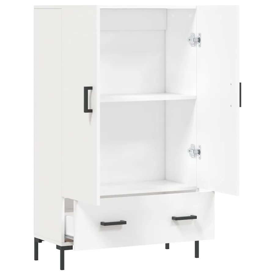 Buffet haut blanc 69,5x31x115 cm bois d'ingénierie - 5