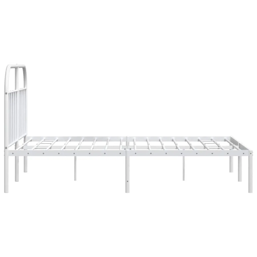 Cadre de lit métal sans matelas et tête de lit blanc 183x213 cm - 7