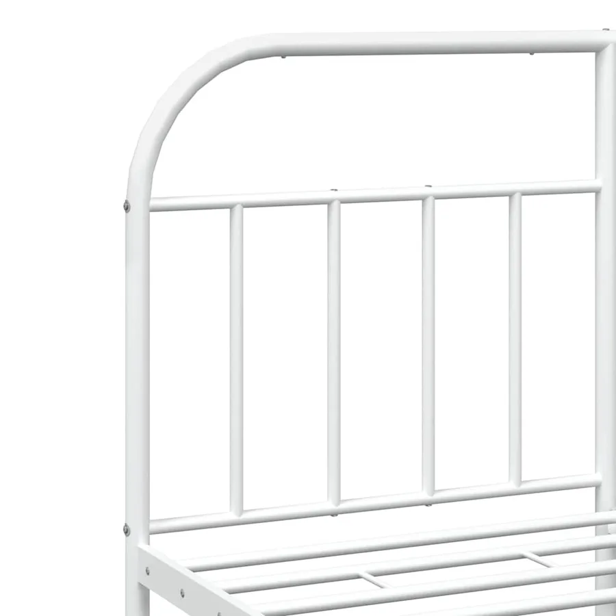 Cadre de lit métal sans matelas et tête de lit blanc 183x213 cm - 9