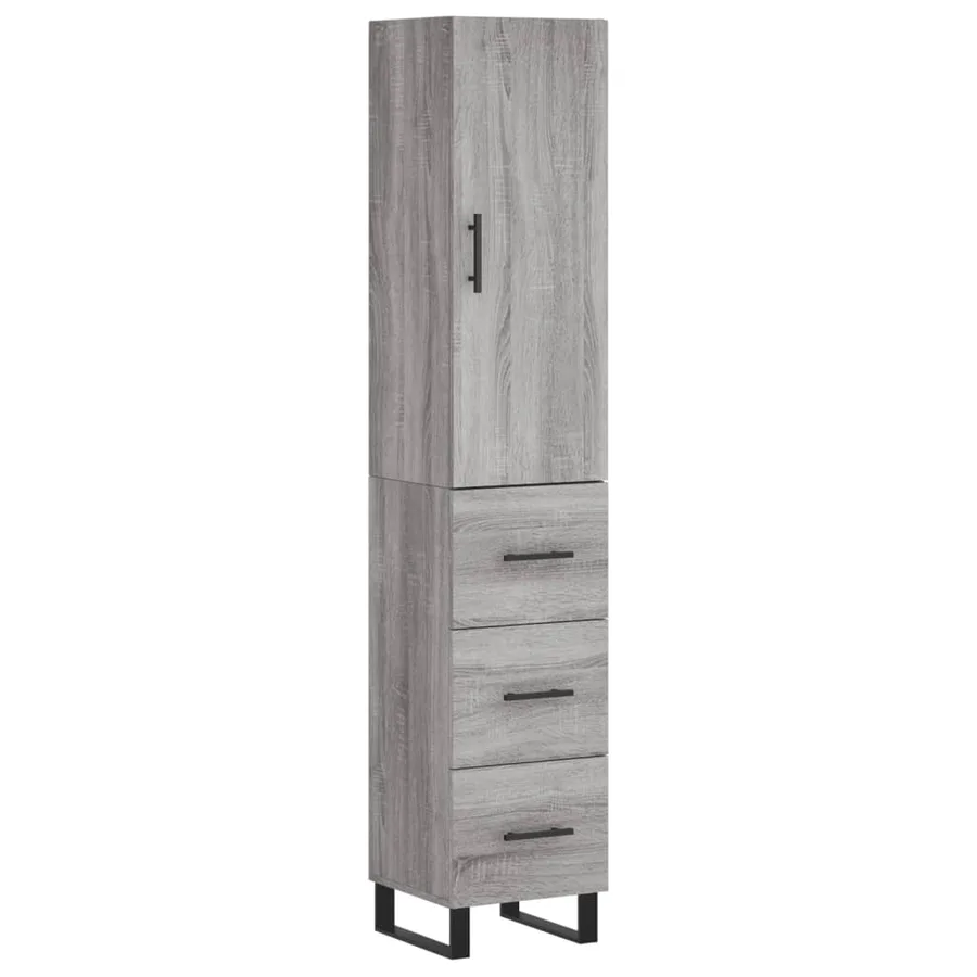 Buffet haut Sonoma gris 34,5x34x180 cm Bois d'ingénierie - 2