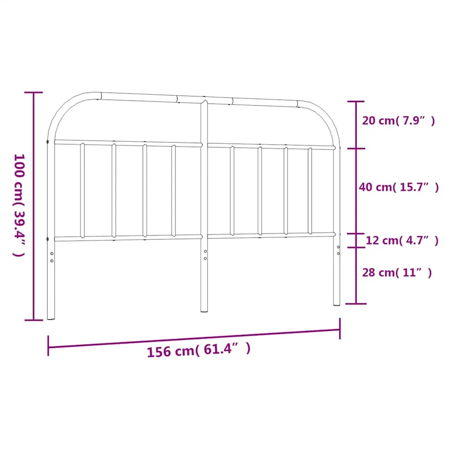 Tête de lit de remplacement métal blanc 150 cm - 7