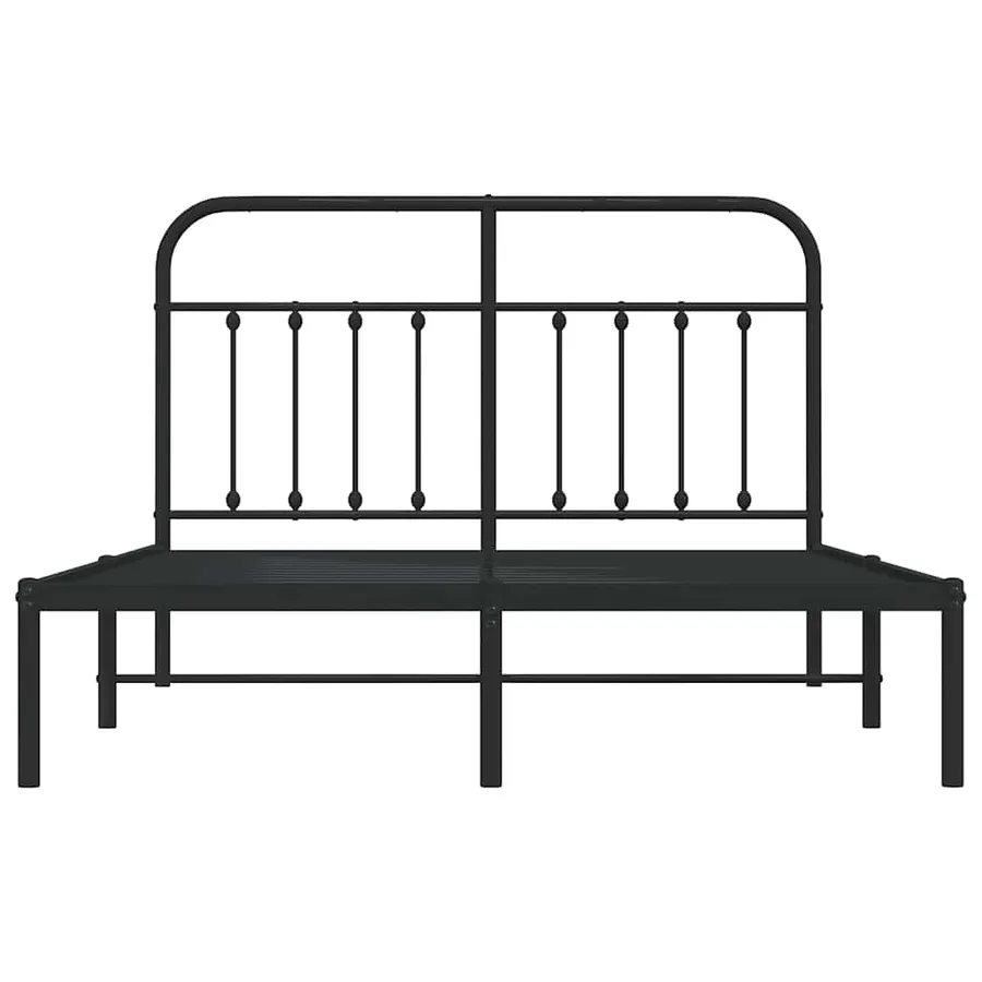 Cadre de lit métal sans matelas avec tête de lit noir 150x200cm - 6