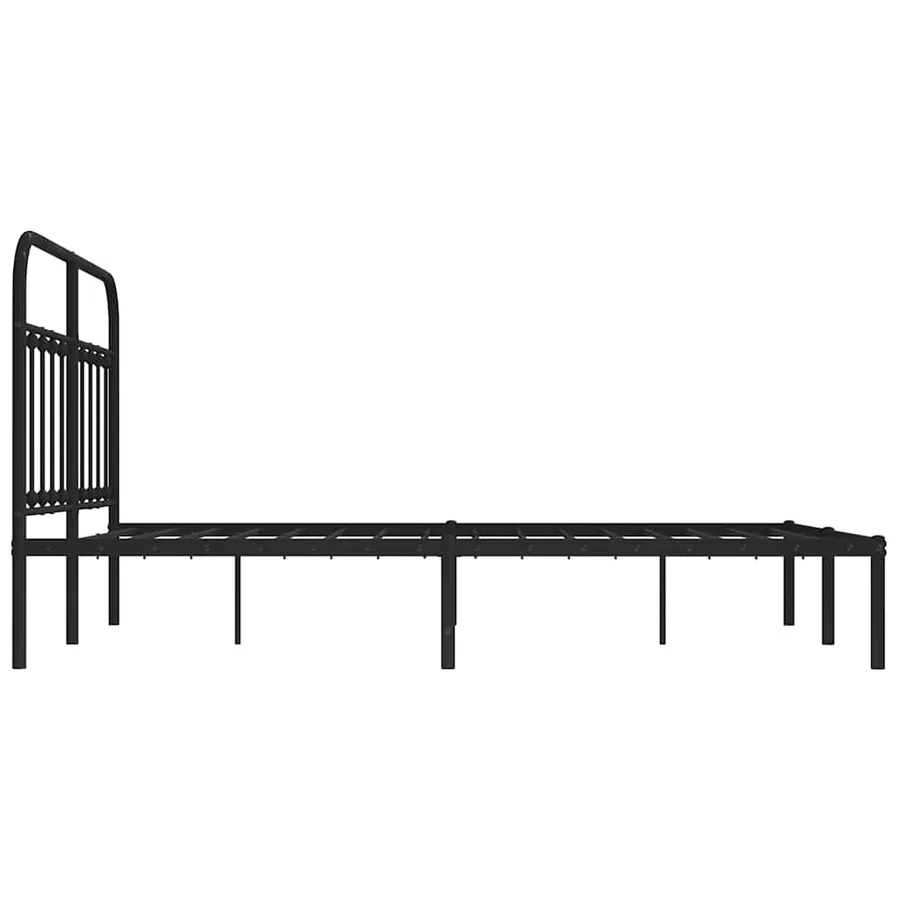 Cadre de lit métal sans matelas avec tête de lit noir 150x200cm - 7