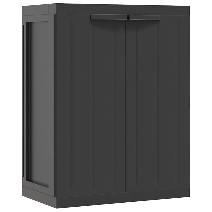 Armoire de rangement d'extérieur noir 65x37x85 cm PP - 2