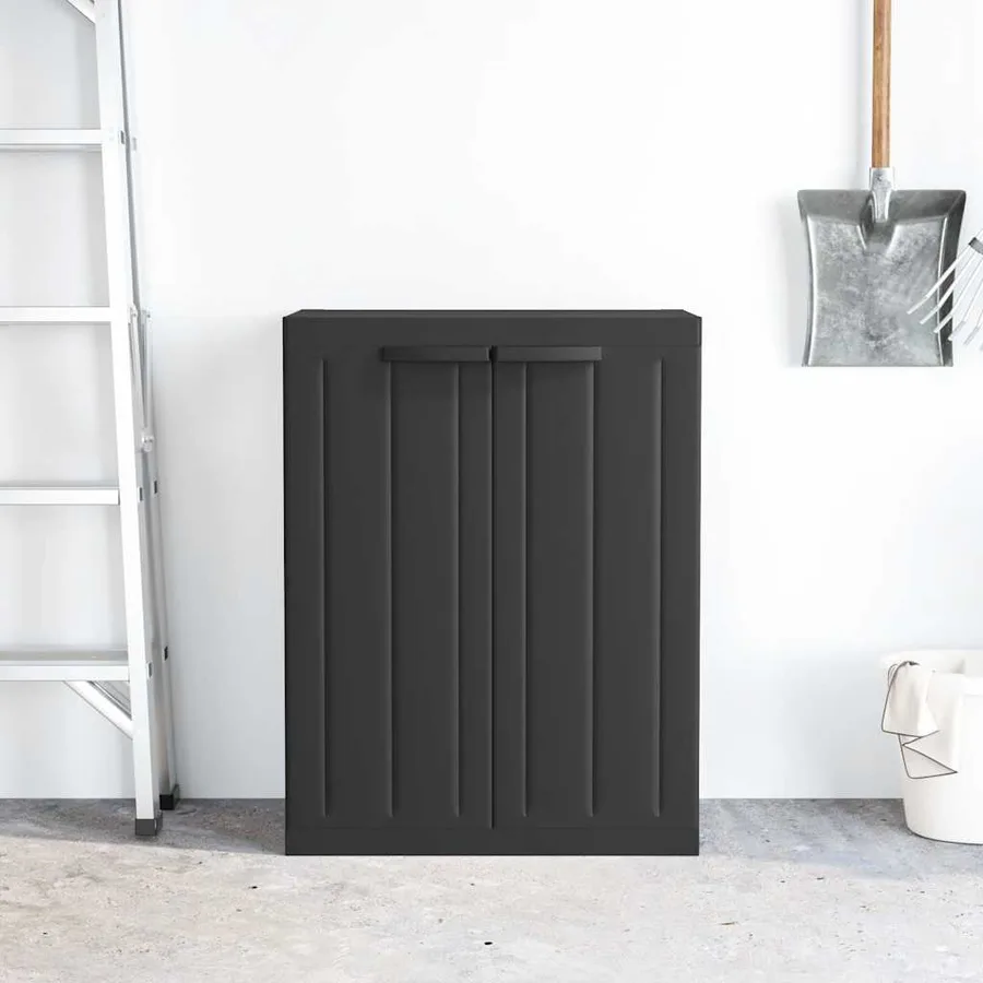 Armoire de rangement d'extérieur noir 65x37x85 cm PP - 3